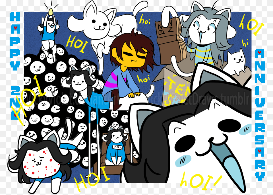 Happy 2nd Anniversary Undertale Thanks For The Game Digital Art, Book, Comics, Publication, Baby Free Transparent Png