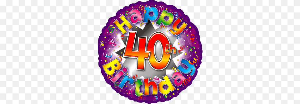 Happy 40th Birthday, Birthday Cake, Cake, Cream, Dessert Free Transparent Png