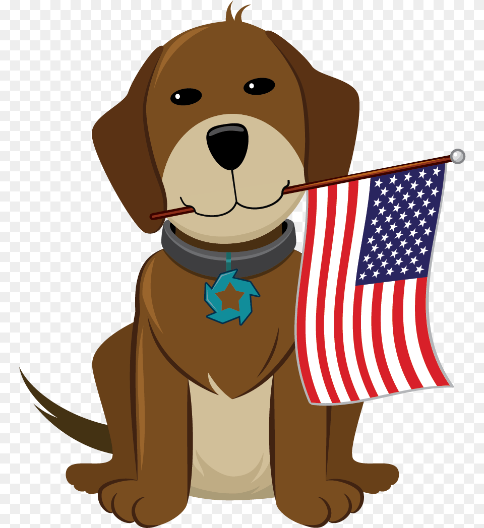 Happy 4th Of July Dog Clipart 4th Of July Happy Fourth Of July With Dog Clipart, Flag, Pet, Mammal, American Flag Png Image