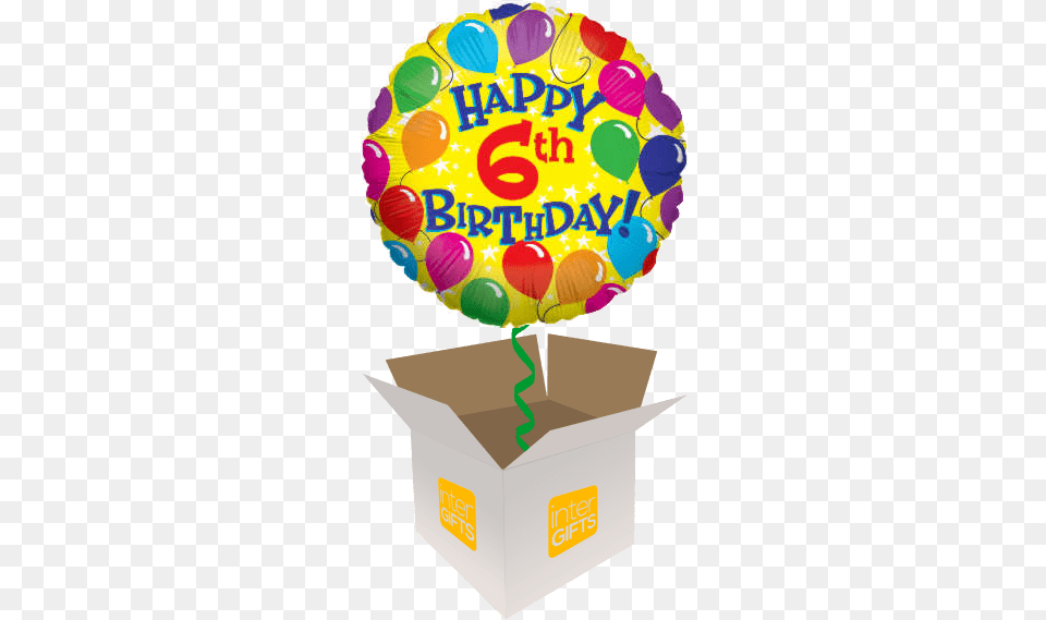 Happy 6th Birthday Happy 10th Birthday Ben, Balloon, Box, Cardboard, Carton Free Png