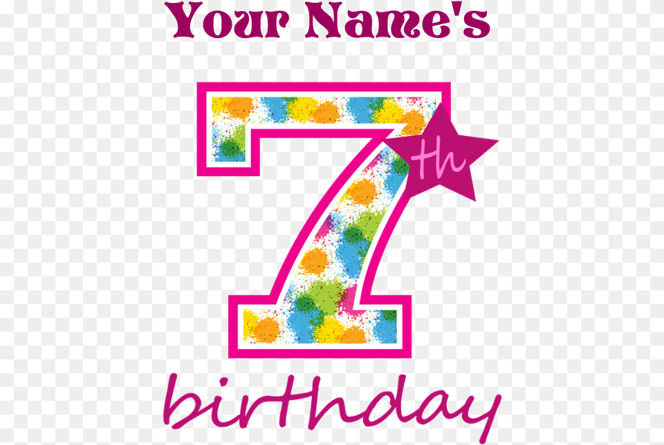 Happy 7th Birthday Full Size Download Seekpng 1st Birthday Mug Design, Number, Symbol, Text Png