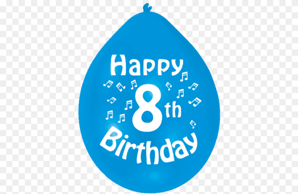 Happy 8th Birthday For Boys, Balloon, Symbol, Text, Number Free Transparent Png