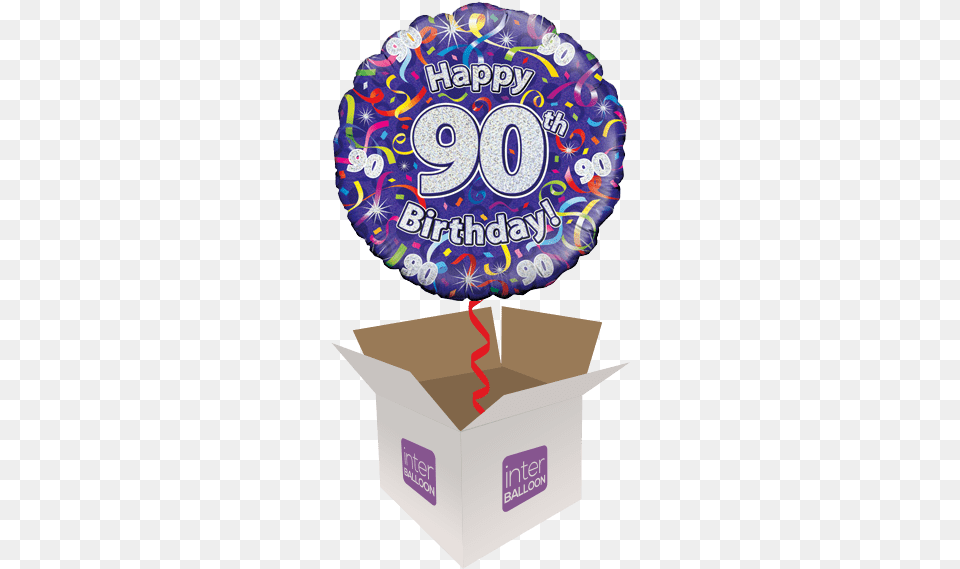 Happy 90th Birthday Streamers Transparent Happy 50th Birthday, Box, Cardboard, Carton, Diaper Free Png Download