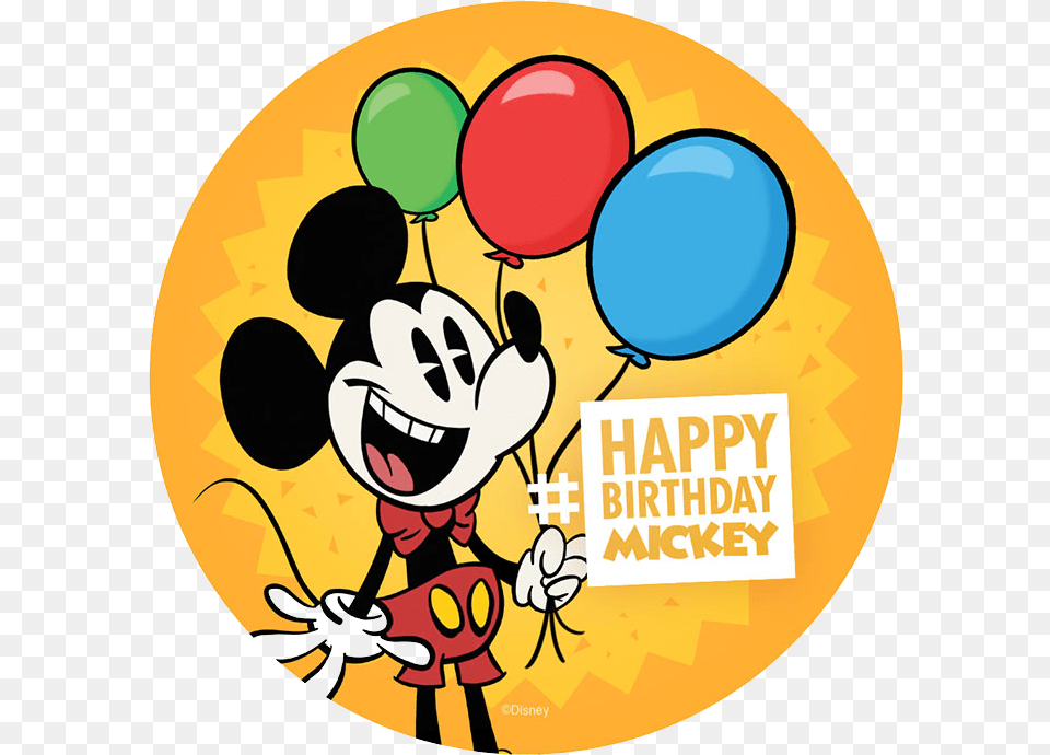Happy 91st Birthday To Mickey Mouse Happy Birthday Mickey, Balloon, Advertisement, Person, Face Free Transparent Png
