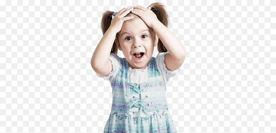 Happy And Surprised Looking Girl With Her Head On Her Stock Photography, Face, Portrait, Person, Child Free Transparent Png