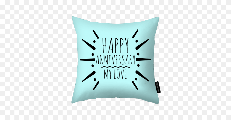 Happy Anniversary Printed Pillow Price Online, Cushion, Home Decor, Rocket, Weapon Free Transparent Png