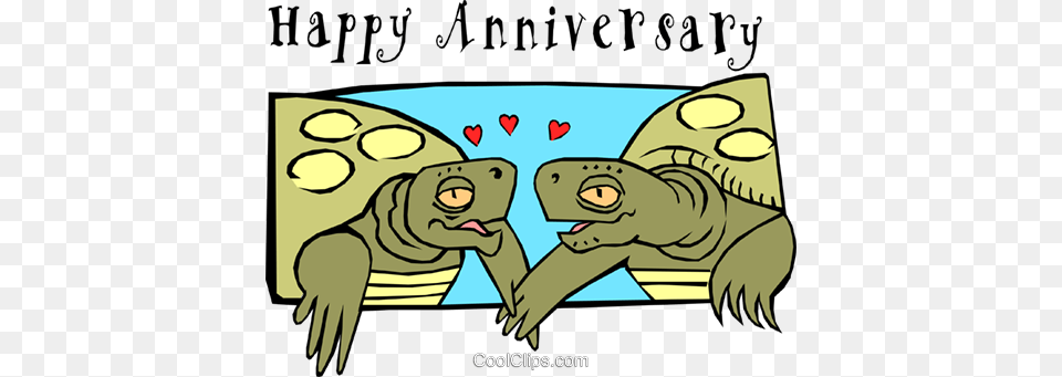 Happy Anniversary Royalty Vector Clip Art Illustration Happy Anniversary Clip Art, Animal, Reptile, Sea Life, Tortoise Free Png Download