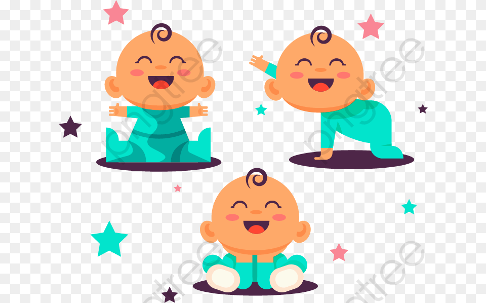 Happy Baby Animated, Person, Birthday Cake, Cake, Cream Png Image