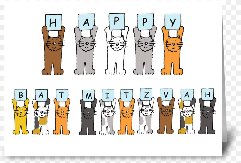 Happy Bat Mitzvah Cute Cats Happy New Home Cards With Cats, Person, Animal, Baby, Cat Png Image