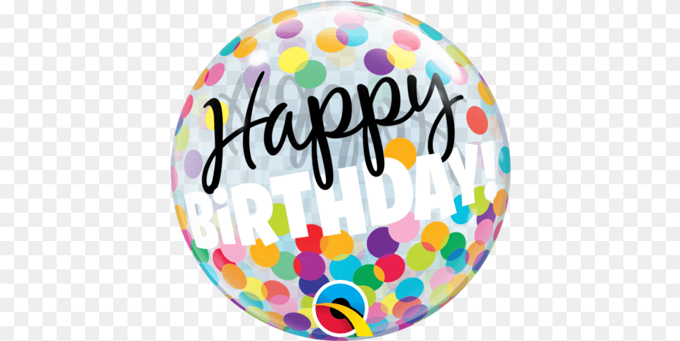 Happy Bday Colorful Dots Happy, Balloon, Sphere Free Transparent Png