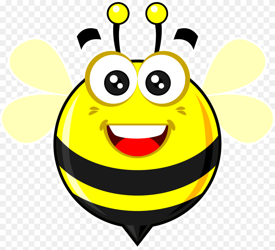 Happy Bee Clipart, Animal, Honey Bee, Insect, Invertebrate Png Image