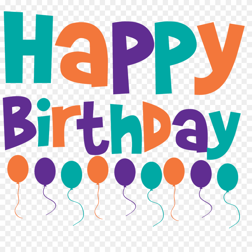 Happy Birthday 3 Colours, Balloon, Text, Art Png Image