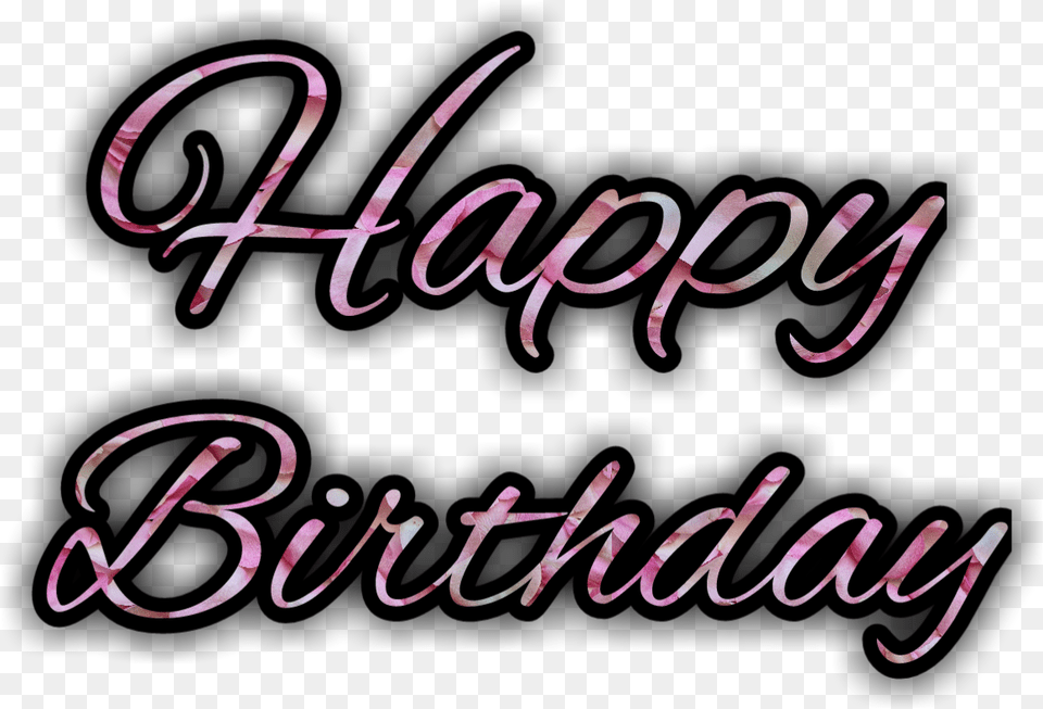 Happy Birthday 3d Text Transparent Calligraphy, Handwriting Png Image