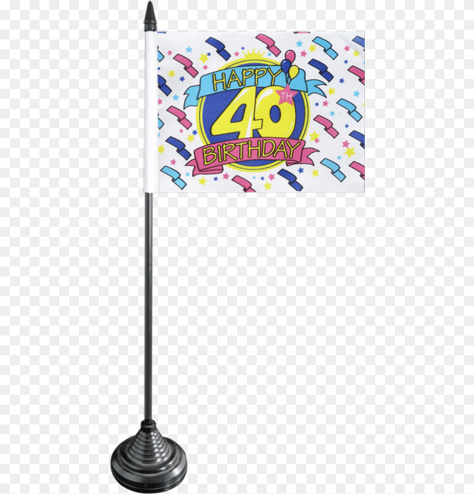 Happy Birthday 40 Table Flag Smiley, Lamp Free Transparent Png