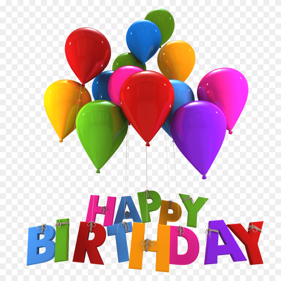 Happy Birthday Balloons Hanging Letters, Balloon Free Png
