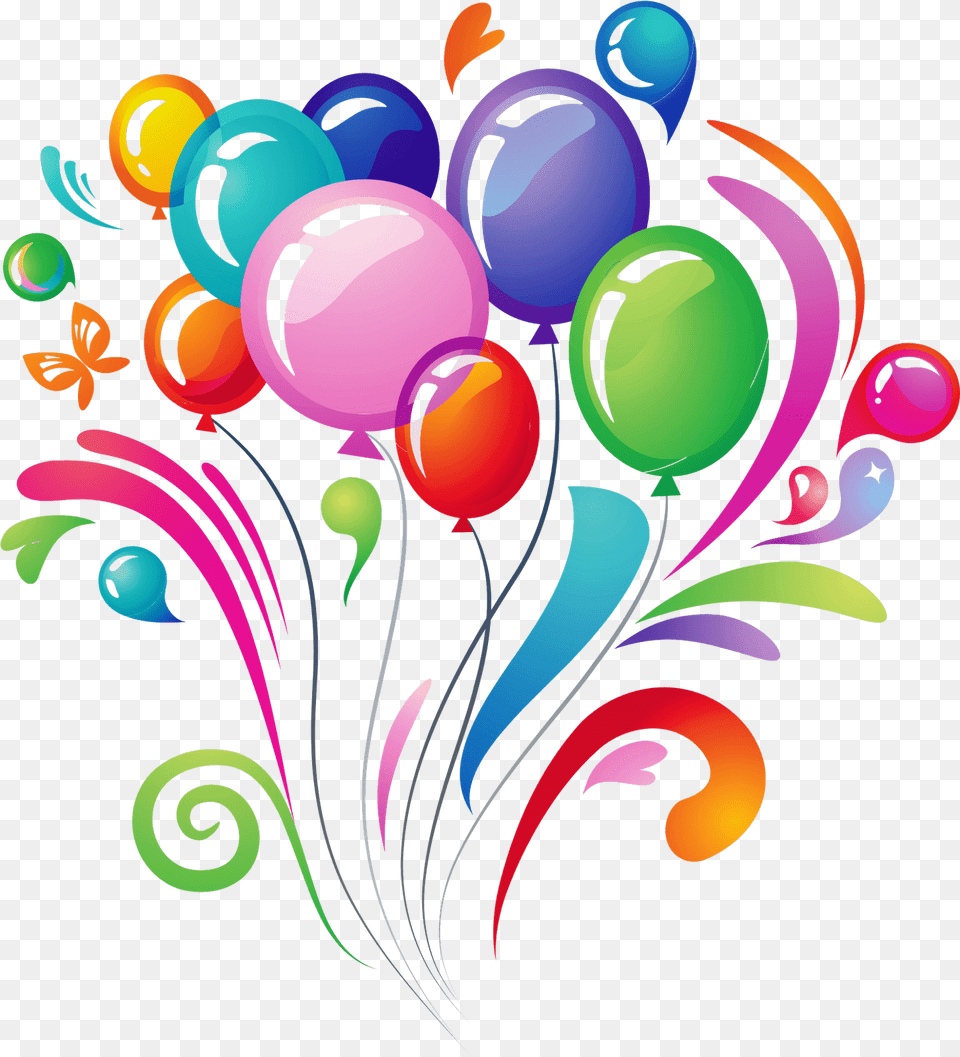Happy Birthday Balloons Transparent Background Image Birthday, Art, Floral Design, Graphics, Pattern Free Png