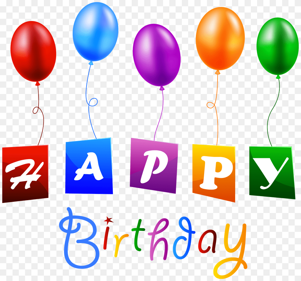 Happy Birthday Balloons Transparent Images, Balloon, Text Free Png
