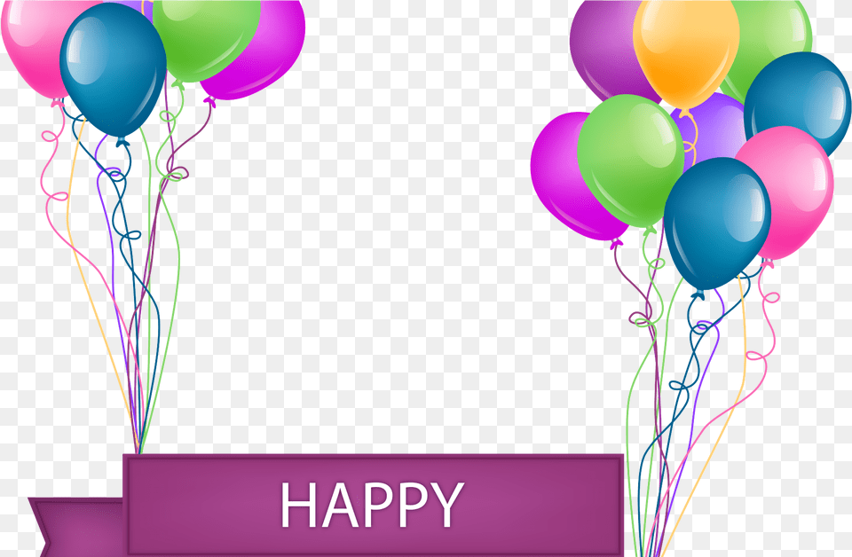 Happy Birthday Banner, Balloon Png Image