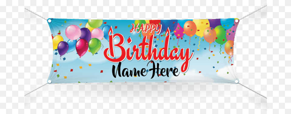 Happy Birthday Banner Birthday Decorations Premium, Balloon, Text Free Png