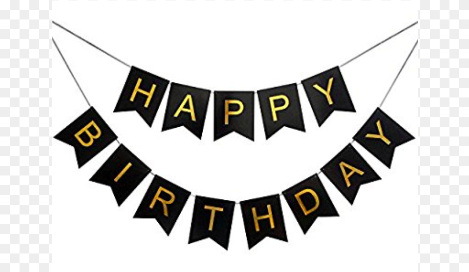 Happy Birthday Banner Clipart Black And White Clip Happy Birthday Wall Decorations, People, Person, Text, Number Free Transparent Png