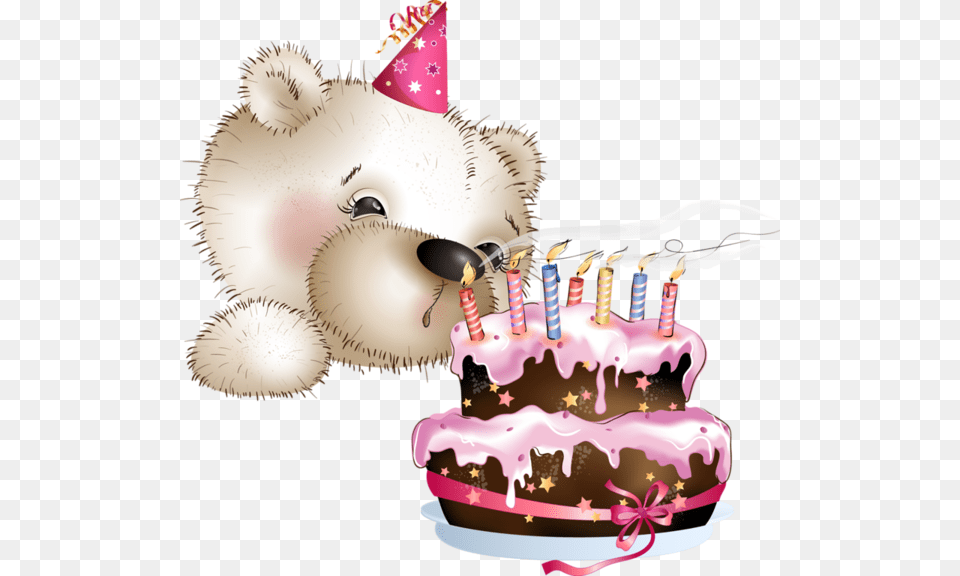Happy Birthday Bear, Birthday Cake, Cake, Cream, Dessert Free Png Download
