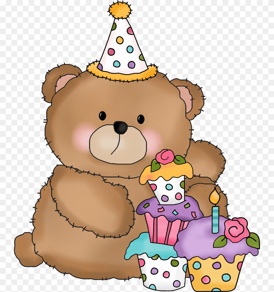 Happy Birthday Bear Clip Art Birthday Teddy Bear Cartoon, Clothing, Hat, Teddy Bear, Toy Free Png Download