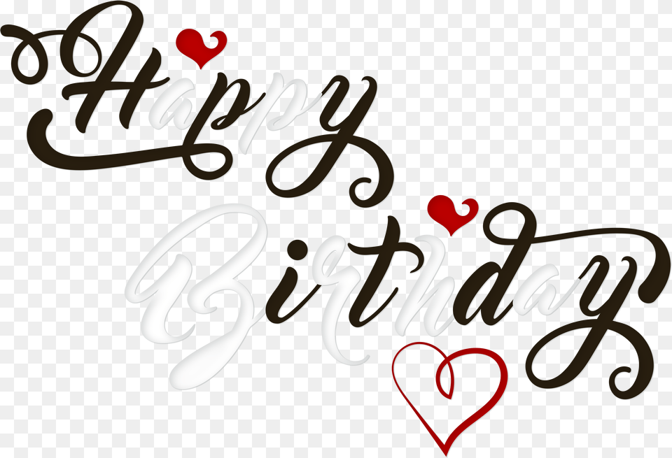 Happy Birthday Black And White Clip Happy Birthday Text Heart, Dynamite, Weapon Png