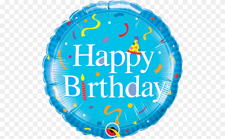 Happy Birthday Blue Balloon Happy Birthday Foil Balloon, Birthday Cake, Cake, Cream, Dessert Png