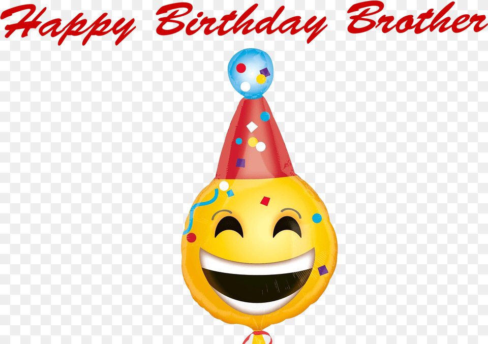 Happy Birthday Brother Photo Smiley, Clothing, Hat, Party Hat Free Transparent Png