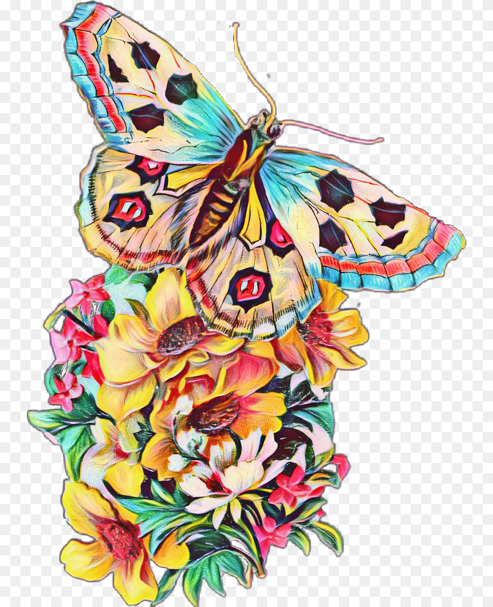 Happy Birthday Butterfly Bouquet, Pattern, Adult, Person, Woman Png