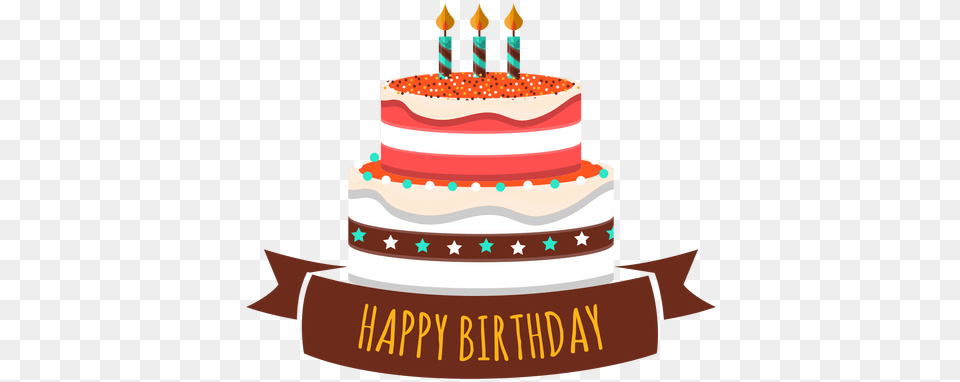 Happy Birthday Cake Candle Fire Star Heart Sticker Cake Happy Birthday, Birthday Cake, Cream, Dessert, Food Png Image