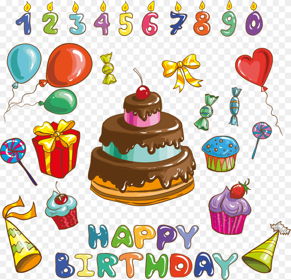 Happy Birthday Cake Cartoon, Person, People, Food, Dessert Png