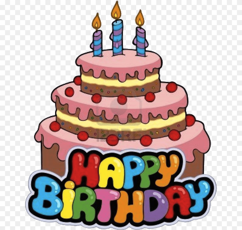 Happy Birthday Cake Cartoon, Birthday Cake, Cream, Dessert, Food Free Png Download