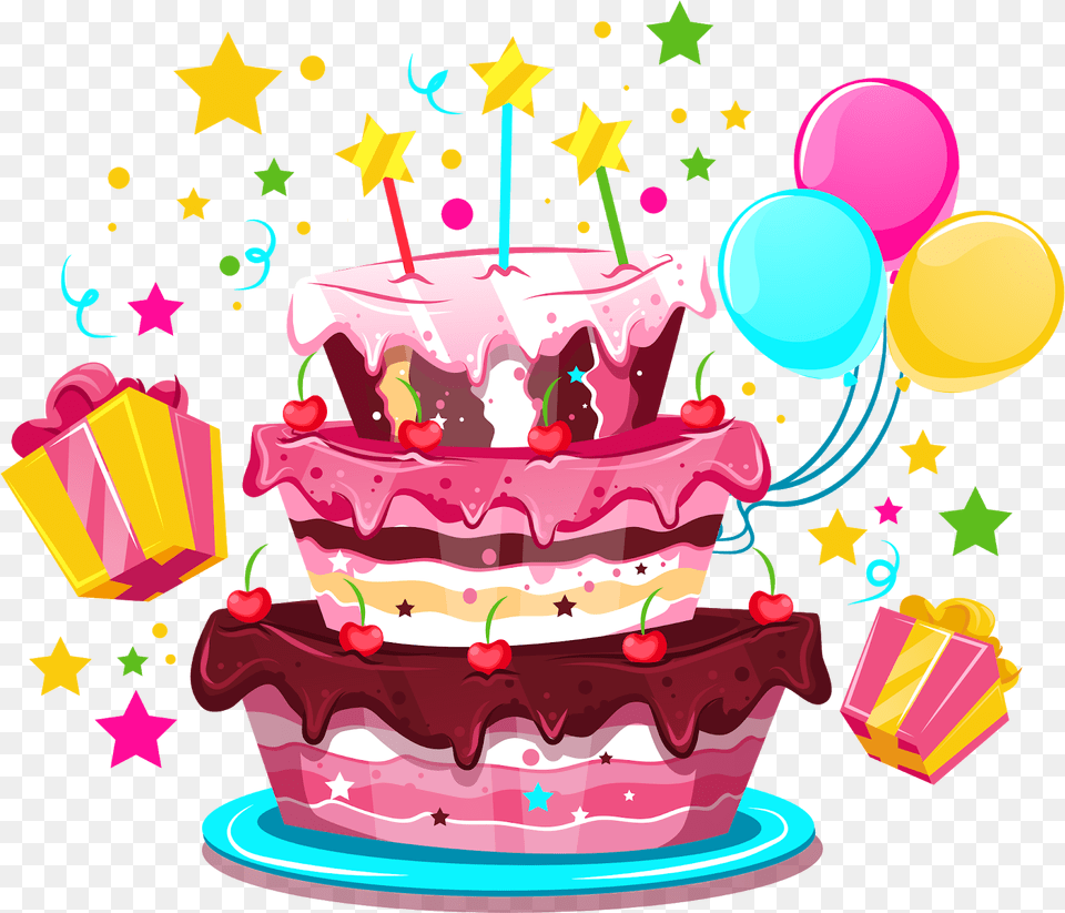 Happy Birthday Cake Clipart Cartoon Transparent Background Birthday Cake, Birthday Cake, Cream, Dessert, Food Png