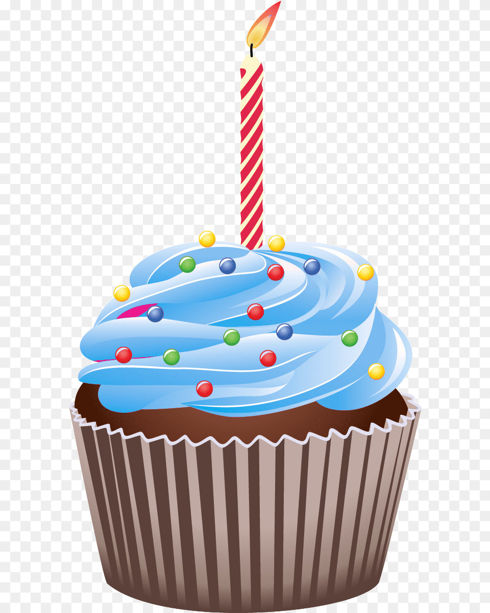Happy Birthday Cake Images Clipart Cupcake, Dessert, Cream, Icing, Food Png Image
