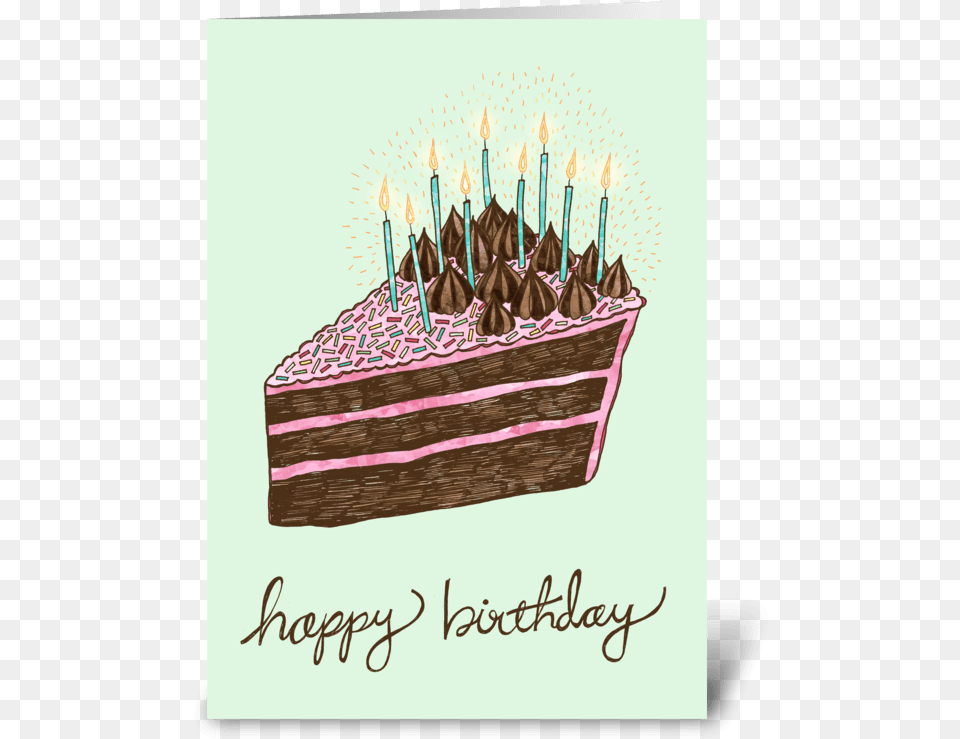 Happy Birthday Cake Slice Birthday Card Cake Slice, Birthday Cake, Cream, Dessert, Food Free Png
