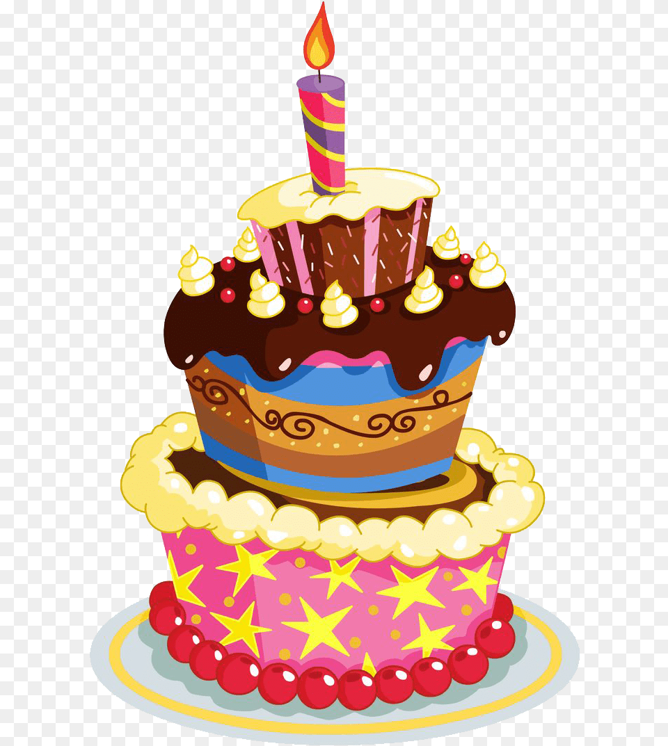 Happy Birthday Cake Transparent, Birthday Cake, Cream, Dessert, Food Free Png