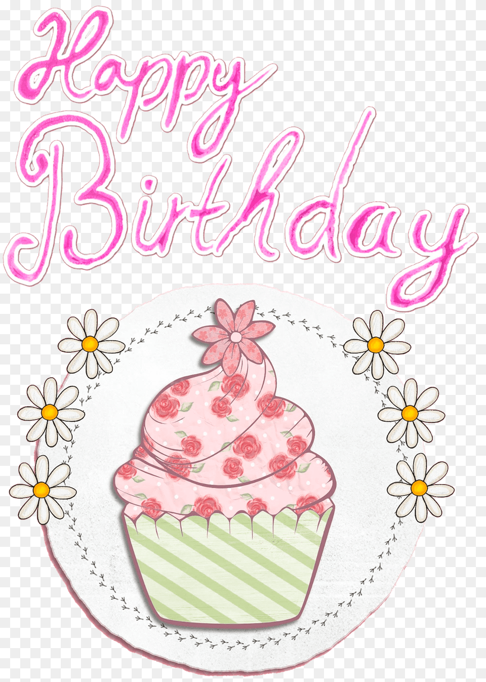 Happy Birthday Card Clipart, Person, Cake, Cream, Cupcake Png
