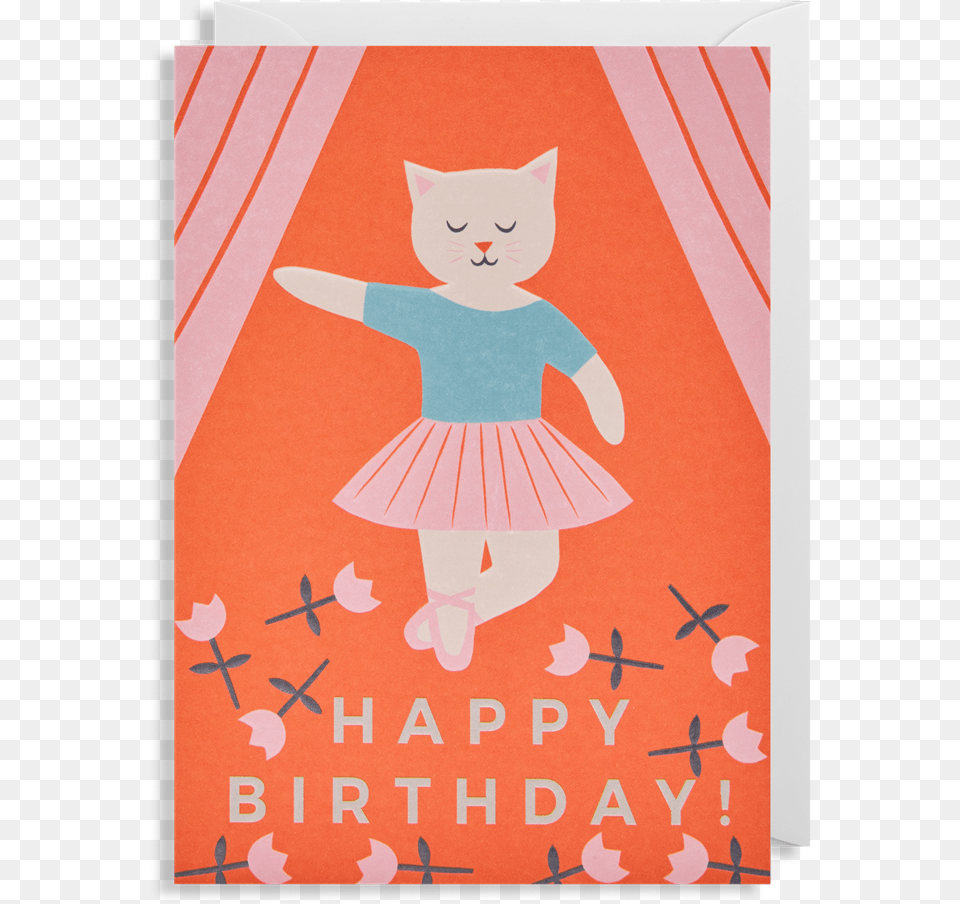 Happy Birthday Cat Card By Naomi Wilkinson Lagom Design Illustration, Advertisement, Envelope, Greeting Card, Mail Png
