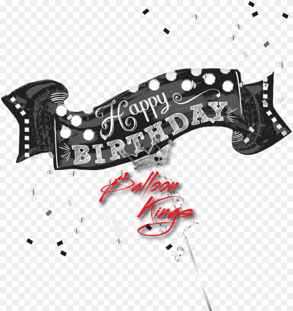 Happy Birthday Chalkboard Banner Dot, Text Free Transparent Png