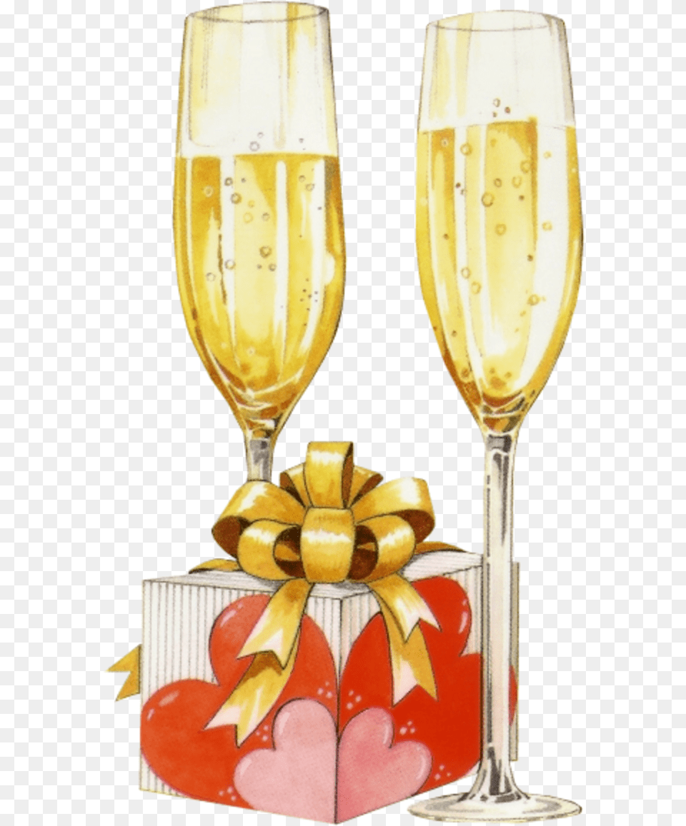 Happy Birthday Champagne, Alcohol, Beverage, Glass, Goblet Png Image