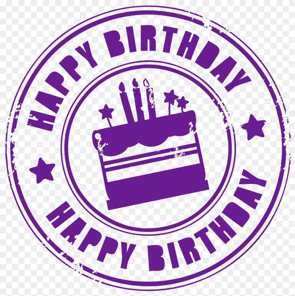 Happy Birthday Clip Art Writing Happy Birthday Stamp, Logo, Emblem, Symbol Free Transparent Png