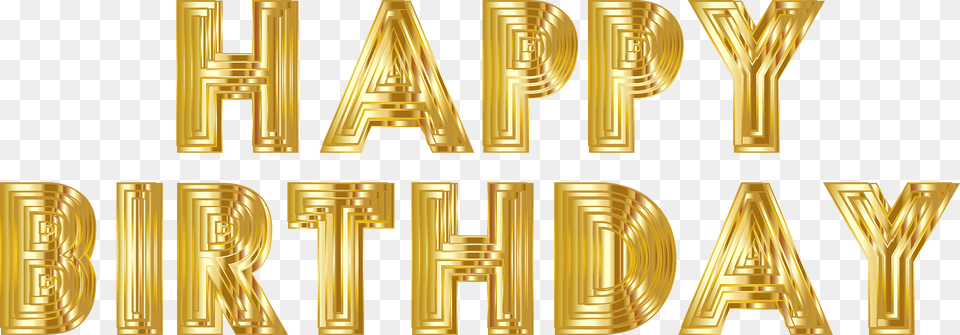Happy Birthday Clipart, Gold, Text Png Image