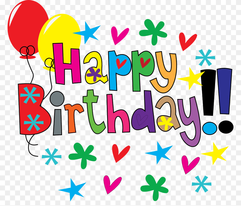 Happy Birthday Clipart, Balloon, Text Png Image
