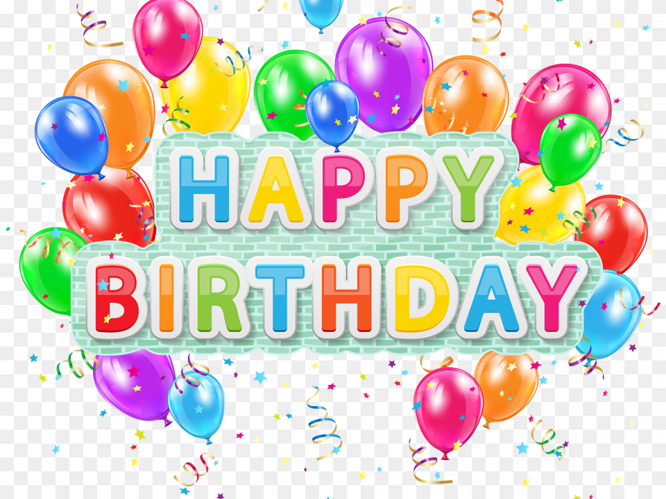 Happy Birthday Clipart For Her Background Happy Birthday Clipart, Balloon, People, Person, Paper Png Image