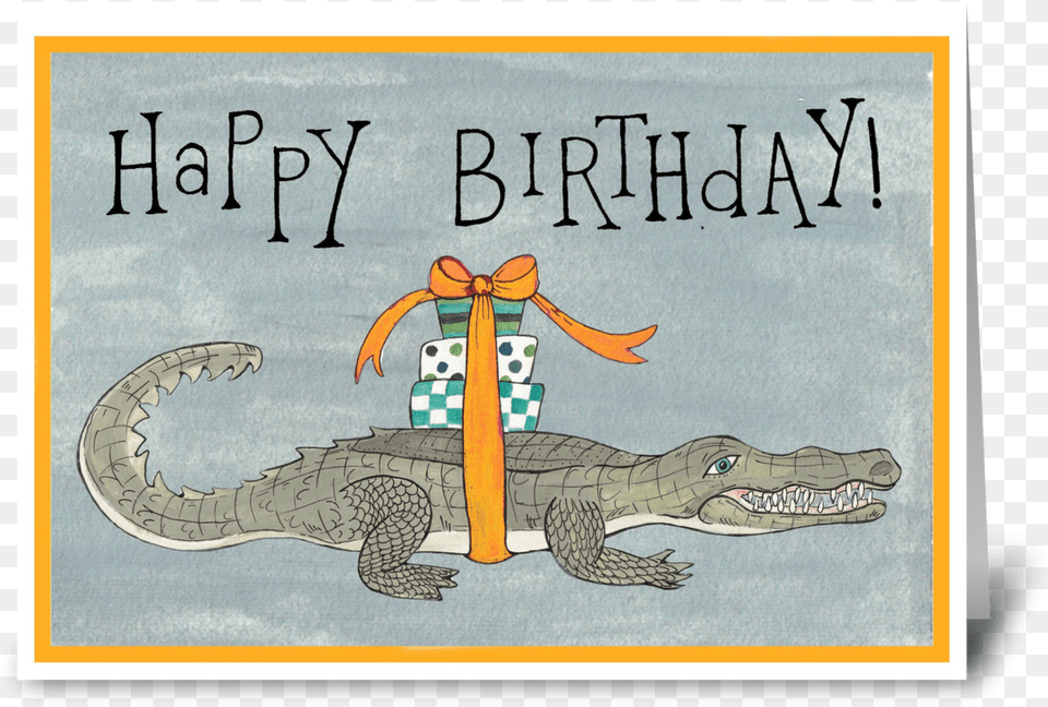 Happy Birthday Crocodile Greeting Card Komodo Dragon Happy Birthday, Animal, Dinosaur, Reptile Free Transparent Png