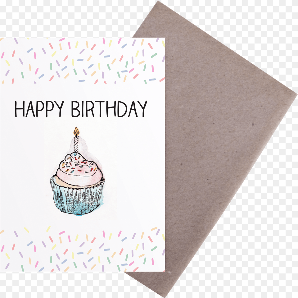 Happy Birthday Cupcake Cupcake, Envelope, Greeting Card, Mail, Cake Free Png Download