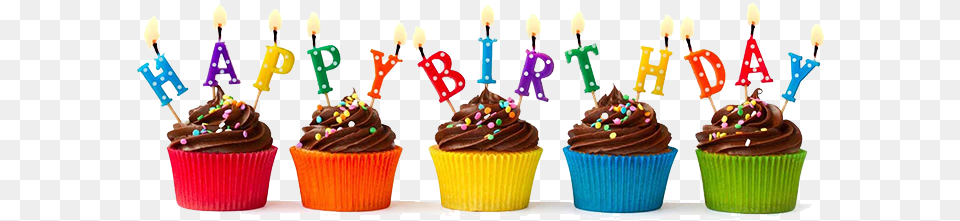 Happy Birthday Cupcakes, Cake, Cream, Cupcake, Dessert Png
