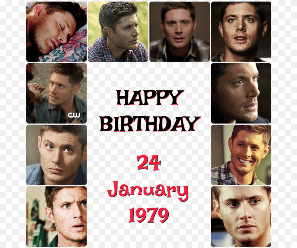 Happy Birthday Dean Winchester Collage, Adult, Portrait, Photography, Person Png Image