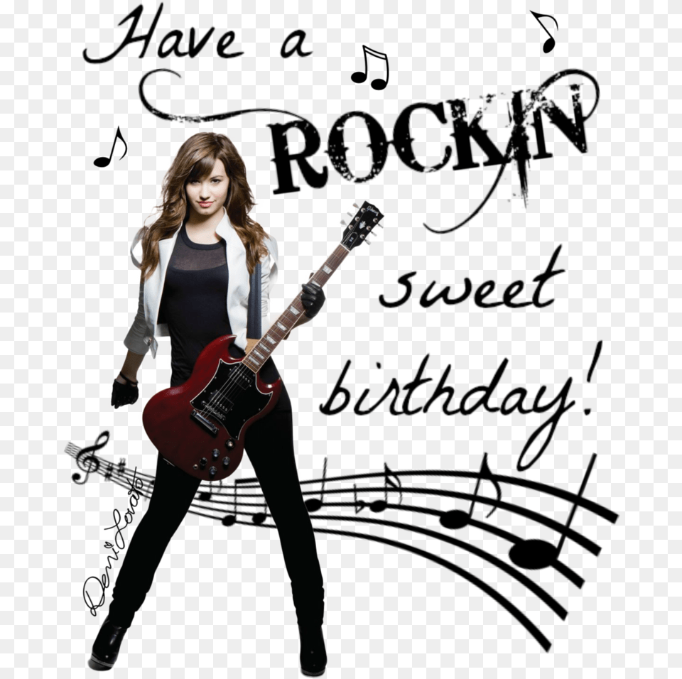 Happy Birthday Demi Demi Lovato Photoshoot Dont Forget, Musical Instrument, Guitar, Adult, Person Free Png Download
